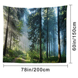Llamazing Forest Tapestry Home Decor Landscape Living Room Bedroom Decoration Magic Tapestry Curtain (Morning Forest, 78''L×60''W)