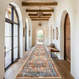 Runner Rug for Hallways Non Slip Washable Boho 2’6”x14 Hallway Low Pile Throw Rugs Vintage Carpet Runners for Entry Way, Kitchen, Laundry Room, Bathroom