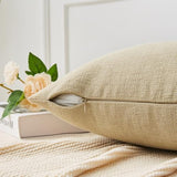GAWAMAY Khaki Chenille Throw Pillow Covers 18x18 Set of 4 for Couch