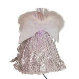 Kurt Adler 12-Inch CUL Fiber Optic LED Silver Angel Treetop, Multicolor