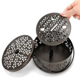 ZENFUN 2 Pack Iron Coil Holders with Lid and Handle, Bronze Incense Coil Burner with Lid, Retro Portable Coil Holder for Camp Use, Indoor, Outdoor, Fireproof, 5.7 Inches Diameter
