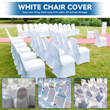 100 Pieces White Chair Covers - Versatile Stretch Polyester Spandex Dining Chair Slipcovers for Dining, Party, Wedding, Banquet, and More