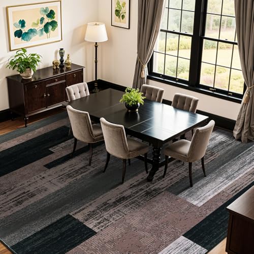 10x14 Washable Area Rugs for Living Room & Bedroom(10x14,Chocolate)