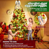 Angel Tree Topper with Lights and Remote Control, 12" Lighted Tree Toppers Christmas Decorations, Elegant and Durable, Perfect for Holiday Home Decor and Gifts, Black, WOKEISE