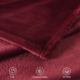 TASTHROW Burgundy Throw Blanket 50x60 Inches, Soft Plush Cozy Fleece Flannel Throw Blanket, Lightweight Warm Throws for Bed, Couch, Bedroom and Living Room, All Seasons