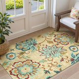 Lahome Floral Living Room Rug - 3x5 Area Rugs for Bedroom Entryway Rug