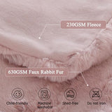 Cozy Fluffy Plush Faux Fur Blanket Pink 50x60 Inch Super Soft Fuzzy Thick Throw Blanket for Sofa Couch Bed