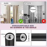 Heavy Duty Curtain Rods,1 1/4" Large Diameter Premium Nonadjustable Curtain Rod,84in/7ft Custom Window Treatment Rods with Durable Aluminum Brackets and End Caps,Black Finish