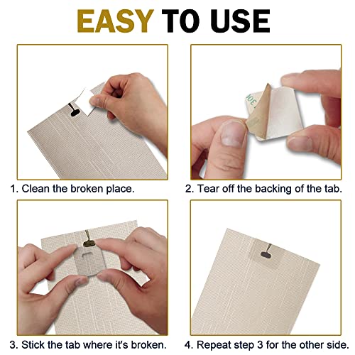 25 Sets (50 Pieces) of Clear Vertical Blind Repair Tabs/Blind Fixer Tabs for Vertical Blinds Replacement Slats