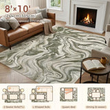 8x10 Area Rug for Living Room Washable Abstract Indoor Carpet