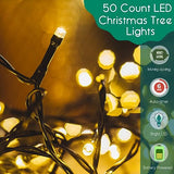 Battery Operated Christmas Lights - 50 LED Mini Lights Battery Operated String Lights Indoor Outdoor String Lights with Timer 8 Modes Fairy Lights for Christmas Tree Wreath Party, Warm White