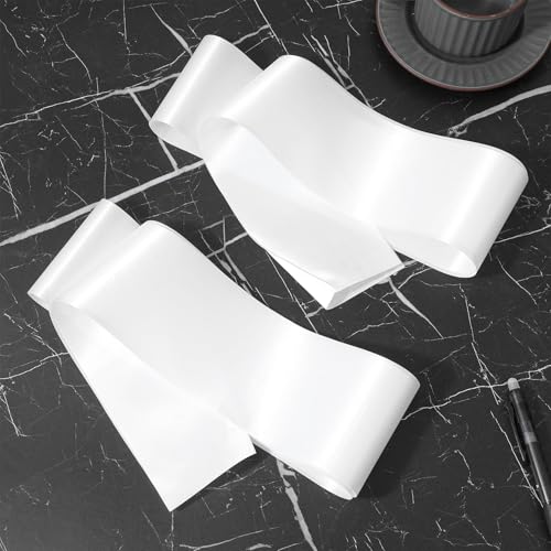 45 Pcs White Blank Satin Sashes Bulk, Plain Pageant Sashes for DIY Sublimation, Slogan Blessing Accessory Wedding Graduation Birthday Party Supplies, 31.5 x 3.7 Inch
