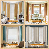 HOTOZON 1 Inch Heavy Duty Double Bay Window Curtain Rods,36-72 Inch Center Rod for Window (24 to 68 Inch), 20-36 Inch Side Rods for windows (16-32 Inch), Antique Bronze, End Cap Finials