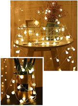 Globe String Lights 20ft 40 LED USB Powered Warm White Fairy Lights for Birthday Party Wedding Christmas and Home Decoration.