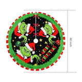 Christmas Tree Skirt Christmas Decorations Soft Red Green Christmas Decor Mat for Xmas Holiday Decorations 48"