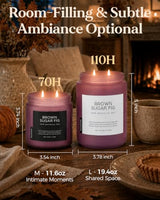 M&SENSE Brown Sugar Fig Scented Candle Relaxing Home Fragrance 11.6oz 70h