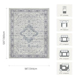 8x10 Area Rugs,Large Rugs for Living Room(Blue)
