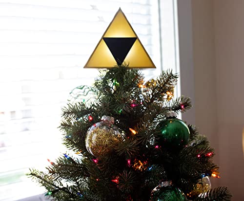 The Legend of Zelda 7-Inch Triforce Light-Up Holiday Tree Topper Decoration, Yellow (SRI-SI1428-C)