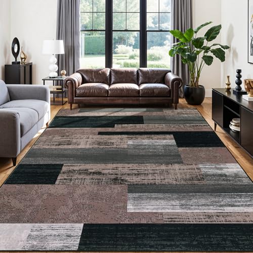 10x14 Washable Area Rugs for Living Room & Bedroom(10x14,Chocolate)