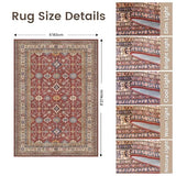 Rugland 6x9 Area Rugs for Living Room, Vintage Washable Area Rug, Burgundy