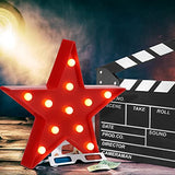 Tuanse 2 Pcs Movie Night Supplies Movie Theater Decor Film Clapper Board Accessory and Marquee Light LED Star Sign Props for Moving Night Decorations Party Supplies