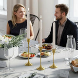 NLBTW Brass Gold Candlestick Holders, Metal Taper Candle Holder, Set of 6
