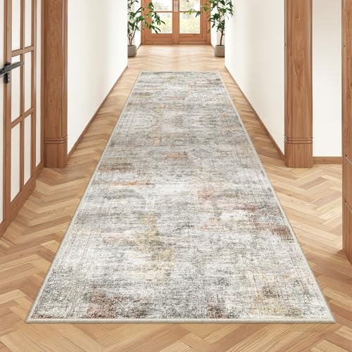 2'6 x 8' Runner Rug Non Slip,Washable Kitchen Rugs,Green