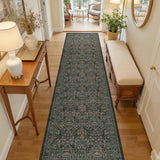 2x8 Runner Rug, Black Rug Floral Rugs for Entryway Kitchen, Black