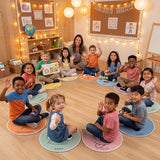 WILLBOND 12 Pcs Kids Carpet Circle Seats for Class, 16 Inch Circle Time Classroom Rug Feelings Chart Emotion Floor Cushions Back to School Educational Mat for First Day of School Seating Learning