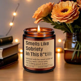 GSPY Smells Like Sobriety Candle - Sobriety Gifts for Women, Men - 2 Year Anniversary, 1 Year Sober Gifts Ideas - Funny Birthday, Sober Celebration, Recovery, Proud of You Present for Her, Him