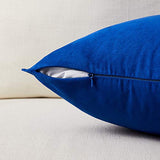 Fancy Homi 2 Packs Premium Faux Suede Decorative Throw Pillow Covers, Super Soft Square Pillow Case,Solid Cushion Cover for Couch/Sofa/Bedroom (18" x 18", Set of 2, Blue)