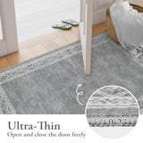 Lahome Modern Bordered Kitchen Runner Rugs Non Skid Washable, 2x6 Runners for Hallways Non Slip Ultra-Thin Hallway Rug, No Shedding Soft Carpet for Entryway Laundry Room Bedroom (2x6ft,Grey)