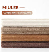 MIULEE Boho Farmhouse Throw Pillow Covers 18x18 Inch Set of 4 Rustic Mordern Neutral Cushion Covers Soft Corduroy Nordic Home Decor for Couch Bed Sofa Living Room Brown