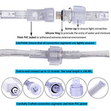 LED Rope Lights, 16.4ft Waterproof Connectable Strip Lighting, 3000K Soft White, Indoor Outdoor Mood Lighting for Home Christmas Holiday Garden Patio Party Decoration