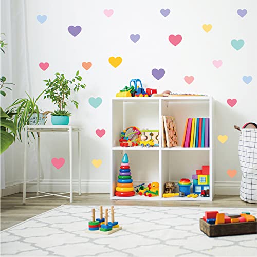 Colorful Heart Wall Decal Stickers for Girls Bedroom Removable Heart Wall Stickers for Kids Baby Nursery Room Decorations