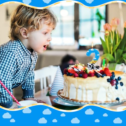 Threlaco Toy Inspire Game Birthday Number Candle for Kids Toy Cartoon Cake Topper Decorations Cartoon Party Supplies for Boy Girl Birthday Celebrations(Number 2)