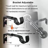 Black Curtain Rod - 1 Inch Curtain Rods for Windows 26 to 40 Inch - Heavy Duty Small Window Curtains Rod and Bracket Set with Treatment Hardware for Drapes Bedroom Door