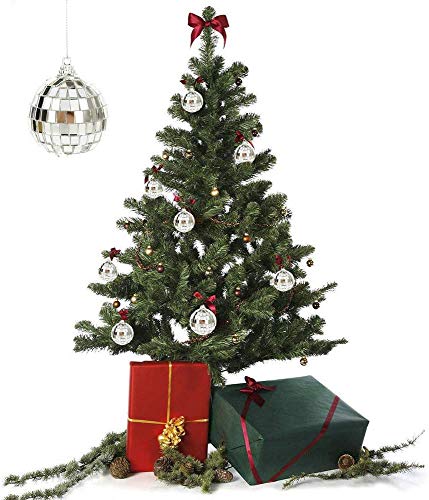 12 Pcs Silver Disco Mirror Ball for Party Decoration, Christmas Tree Wedding Birthday Party Ornaments(4CM)
