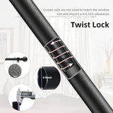 Curtain Rods for Windows 28-44 inch, 5/8 inch Black Curtain Rod Set, Splicing Heavy Duty Rod with Brackets, Decorative Curtain Rod for Bedroom, Living Room, Kitchen, Outdoor, Patio