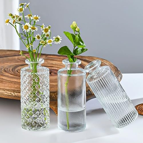Glass Bud Vase Set of 32 pcs,Bud Vases in Bulk,Small Vases for Centerpieces, Mini Flower Vase Bulk for Rustic Wedding Home Table Decorations