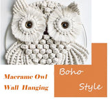 Achart Owl Macrame Wall Hanging-Hand Woven Boho Tapestry-Macrame Wall Decor -Owl Decor for Bedroom, Living Room, Nursery (Beige-Small)