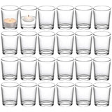 Letine 24-Pack Votive Candle Holders, Clear Glass Tea Light Holders Bulk