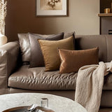 MIULEE Brown Velvet Throw Pillow Covers 18x18 Soft Decorative Solid Square Cushion Cases Pack of 2 Modern Luxury Home Decor for Couch, Sofa, Bedroom