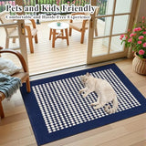 Indoor Door Mat 2x3ft, Absorbent Muddy Mats for Dogs, Low-Profile Entrance Welcome Mat with Non-Slip Rubber Backing, Washable Runner Carpet for Hallway,Entryway,Kitchen(Navy)