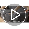 FantasDecor 2 Piece Chair Sofa Covers Velvet for Living Room Slipcovers with Individual Cushion Elastic Furniture Protector for Pets, Machine Washable (Armchair, Stone Blue)
