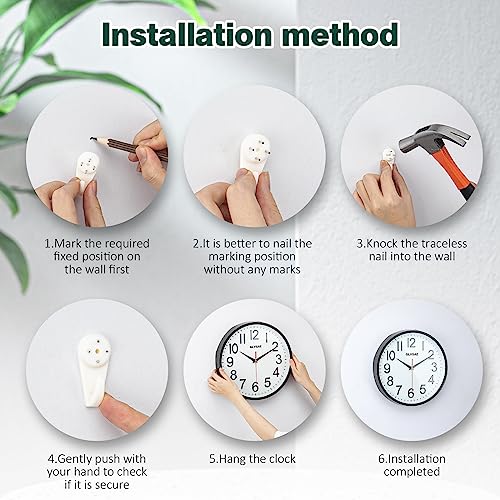 GLVSAE Wall Clock 12 Inches Non-Ticking Wall Clocks Battery Operated Large Easy to Read with Stereoscopic Dial Ultra-Quiet Movement Quartz for Office Classroom School Home Bedroom Kitchen