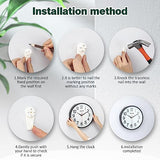 GLVSAE Wall Clock 12 Inches Non-Ticking Wall Clocks Battery Operated Large Easy to Read with Stereoscopic Dial Ultra-Quiet Movement Quartz for Office Classroom School Home Bedroom Kitchen