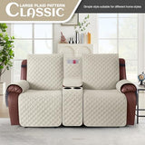 KinCam 100% Waterproof Recliner Loveseat Cover with Console X1, Recliner Couch Covers X1, Recliner Chair Covers X1(Ivory)