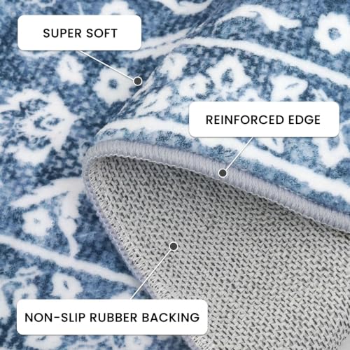 Washable Vintage 3x7 Runner Rug Non Slip Runners for Hallway