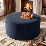 Coffee Table Round Ottoman, Oversized Footrest for Couch with Removable Cover Large Floor Seating for Adults Ottomans Coffee Tables for Living Room No Assembly